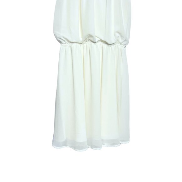 DNA Couture Blouson Dress Womens Size M Creamy White Light Sheer Fairy Feminine - Picture 3 of 11
